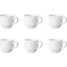 Mammoet Koffiekop breed 200ml porselein wit (set van 6) dia7,5x7cm