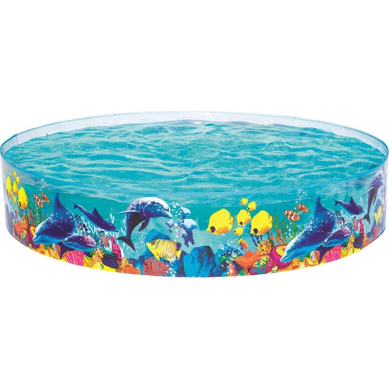 Bestway zwembad 2,44m x 46cm Fill 'N Fun Odyssey snapset transparant met zeeprint. Ca. 2000 liter