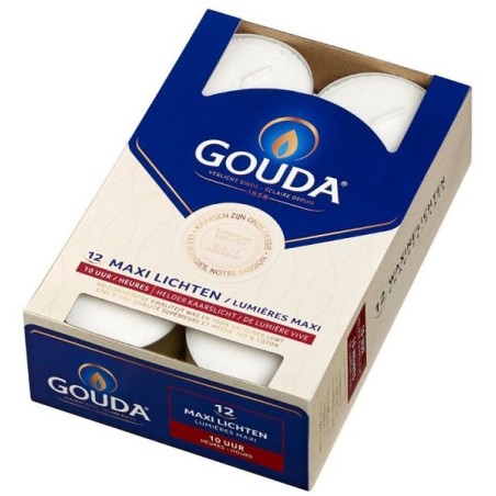 Gouda Maxi waxinelichten brandduur 10 uur doos a 12st