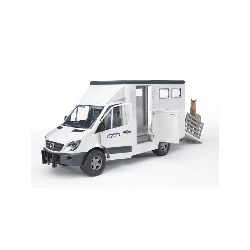 Transport de bétail Bruder Mercedes Benz Sprinter avec 1 cheval