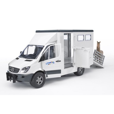 Transport de bétail Bruder Mercedes Benz Sprinter avec 1 cheval