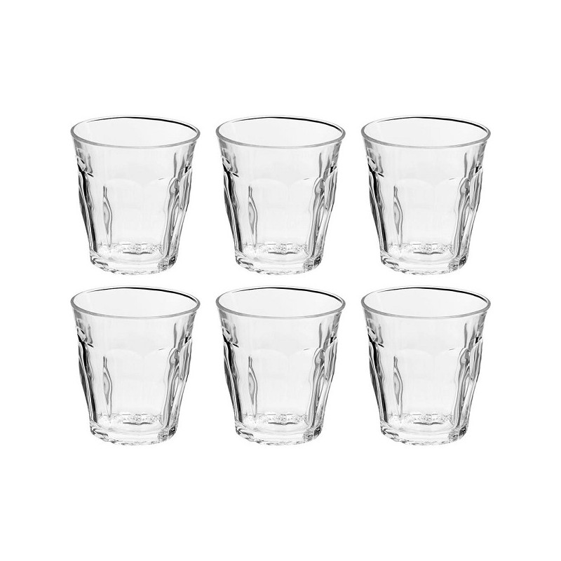 Duralex Gobelet Picardie verre dur 200ml boîte de 6 pièces