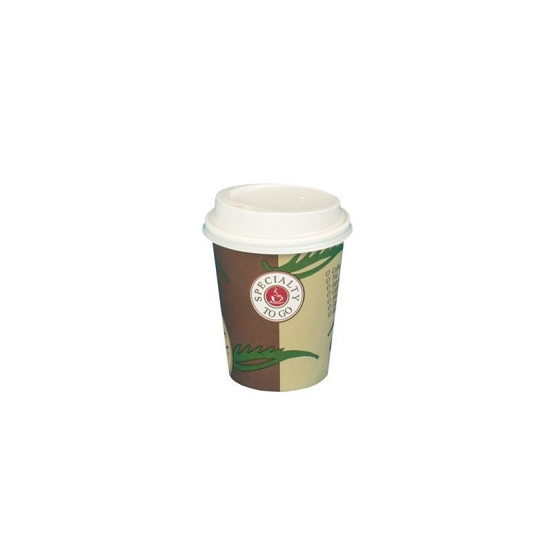 Papstar 10 bekers to go  0.2 ltr met deksel