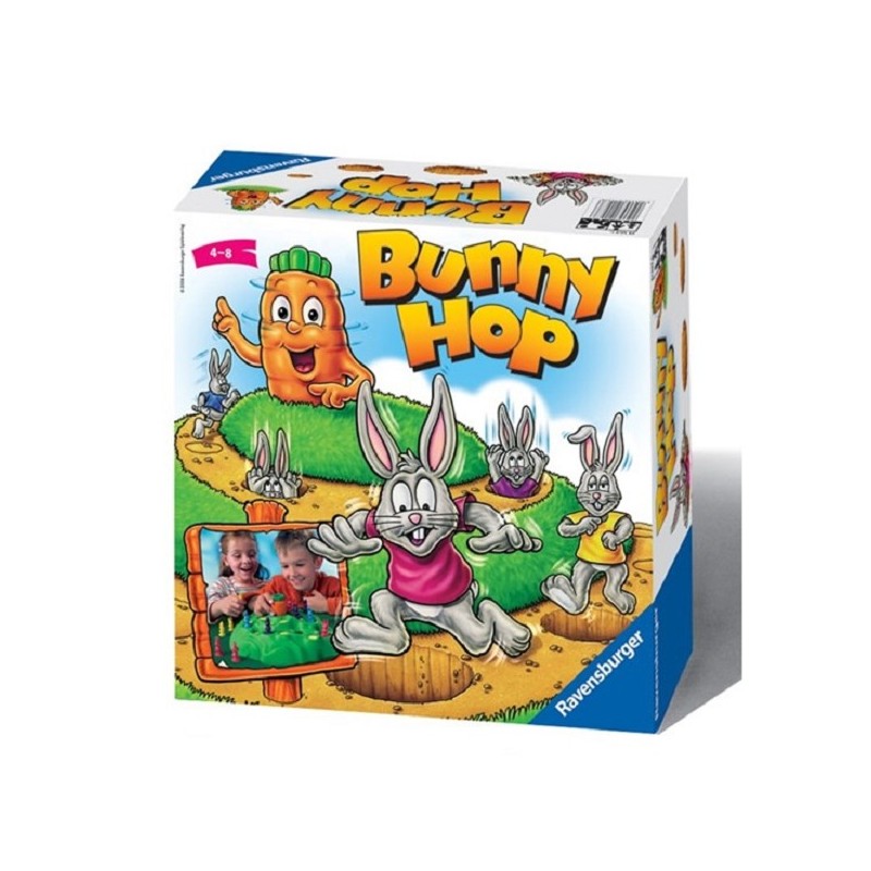 Ravensburger Bunny Hop geheugen en reactiespel.