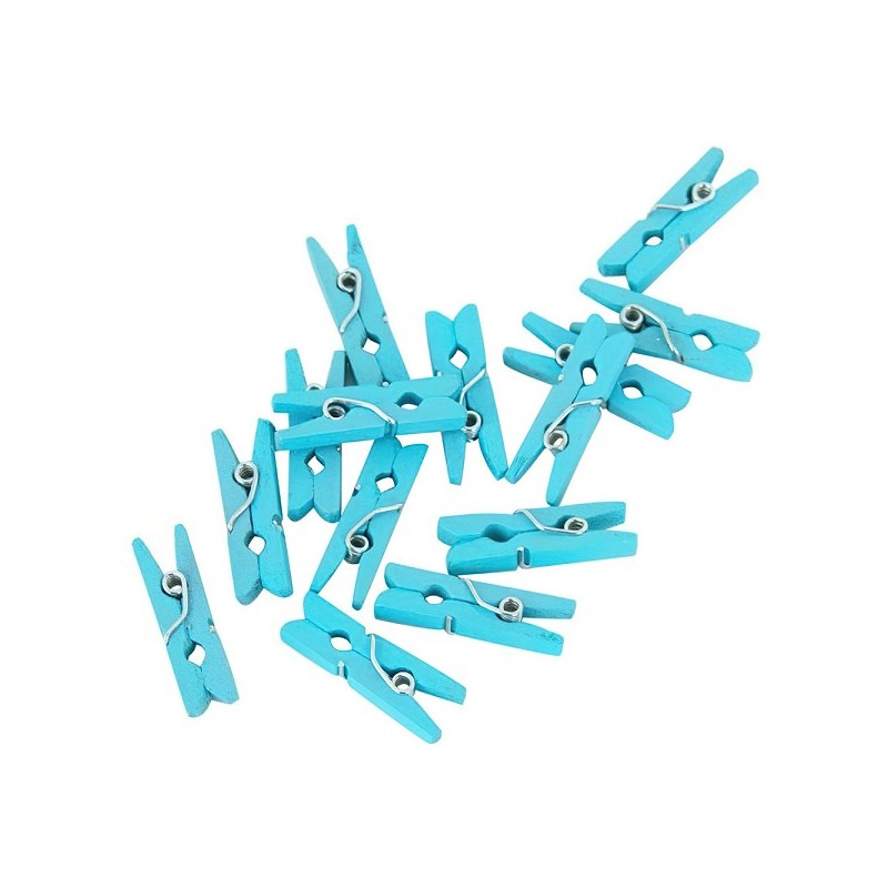 Mini pinces pack de 24 pièces bleues