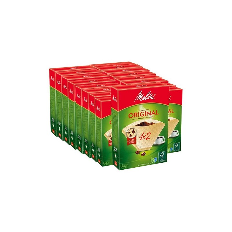 Filtres à café Melitta 1x2 40 pièces. Paquet de 18 rétractables en paquet de 18