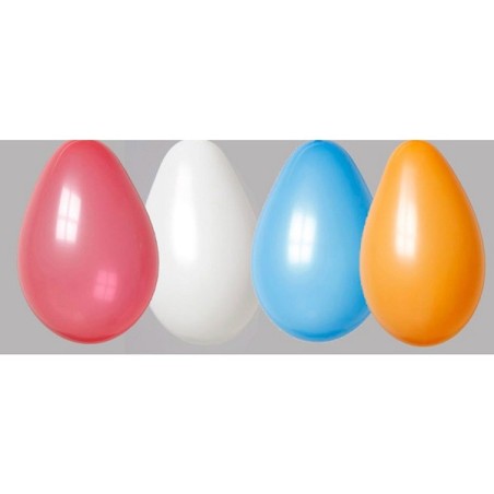 Sachet Globos 100 ballons rouge/blanc/bleu/orange