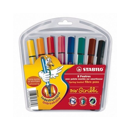 Stabilo Trio Scribbi Viltstiften Etui 8 Kleuren