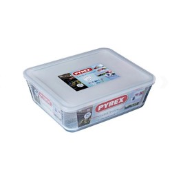 Pyrex  COOK&FREEZE Glazen Rechthoekige schaal met plastic deksel