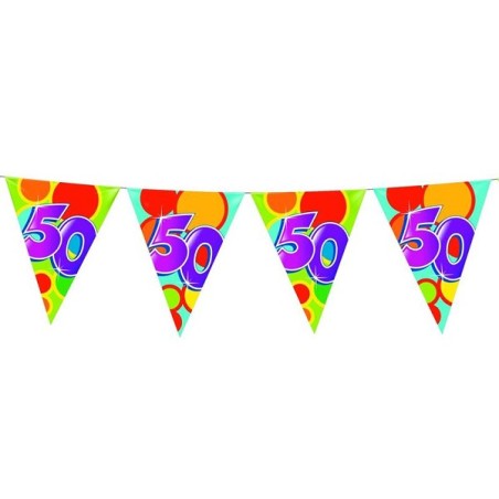 Ligne de drapeau 10m numéros 50 ans Pack de 5 pièces
