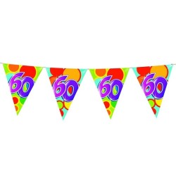 Ligne de drapeau 10m numéros 60 ans Pack de 5 pièces