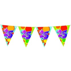 Ligne de drapeau 10m numéros 25 ans pack de 5 pièces