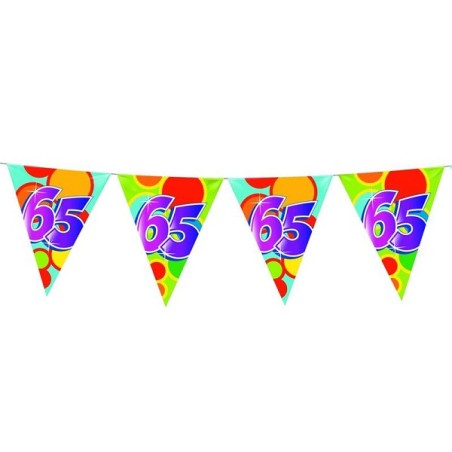 Ligne de drapeau 10mtr numéros 65 ans pack de 5 pièces