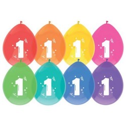 Ballons 1 an pack de 8 pièces