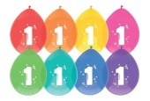Ballons 1 an pack de 8 pièces