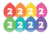 Ballons 2 ans pack de 8 pièces