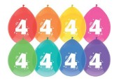 Ballonnen 4  jaar pak a 8 stuks