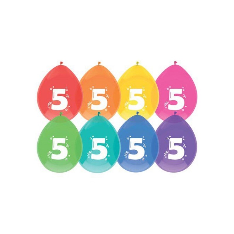 Ballons 5 ans pack de 8 pièces