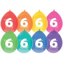 Ballons 6 ans pack de 8 pièces