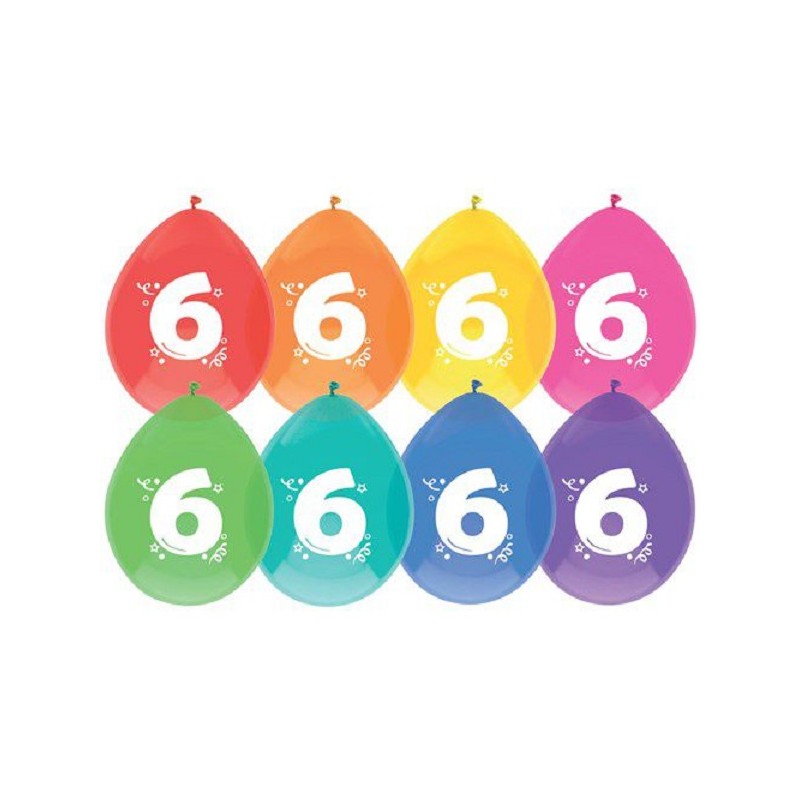 Ballons 6 ans pack de 8 pièces