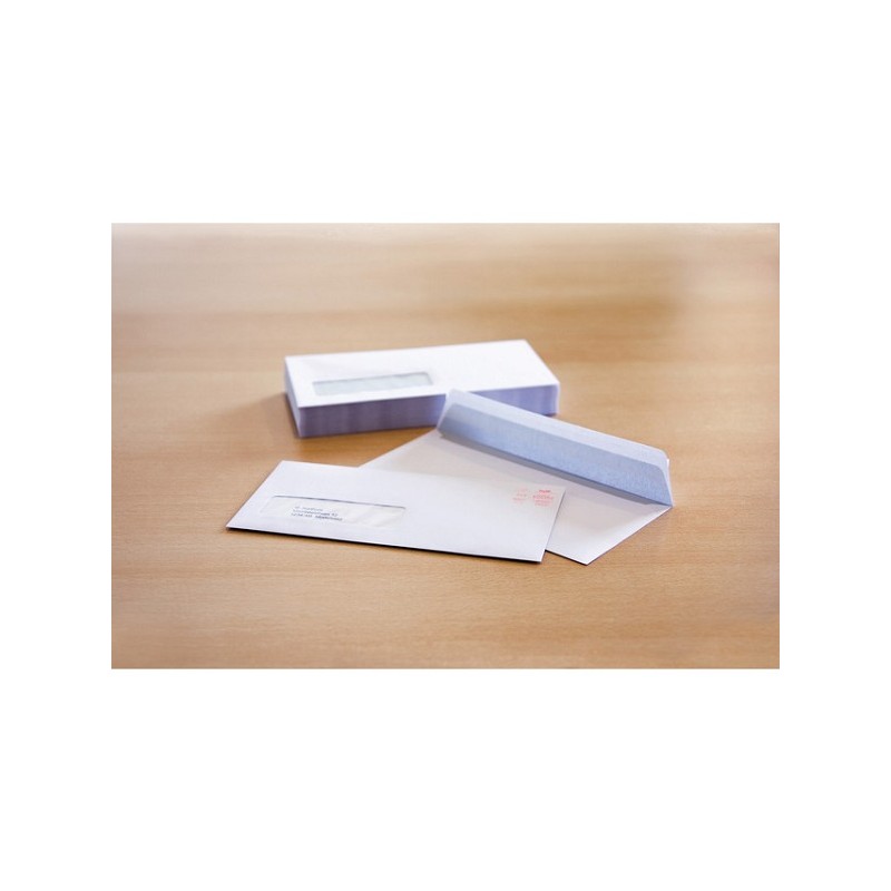 dienstenvelop venster links Raadhuis 110x220mm DL (EA5/6) wit plakstrip krimp a 25 stuks