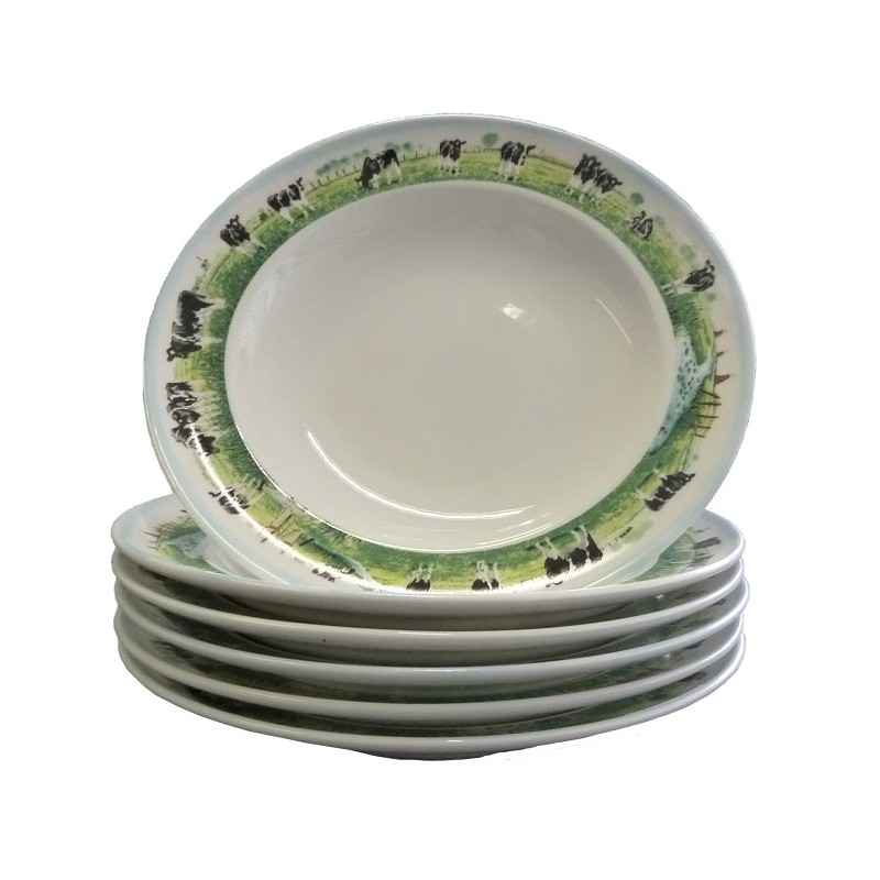 Wiebe van der Zee Rural Plate Deep, Boîte de 6 pièces Ø23cm en porcelaine