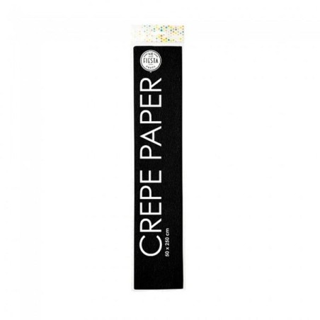 Papier crépon 50x250 cm C19 noir pack de 12 rouleaux