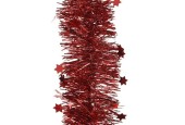 Decoris guirlande de sapin de Noël brillant 10 cm x 270 cm rouge de
