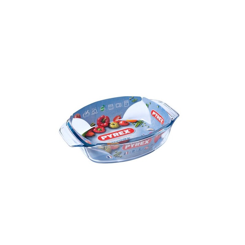 Pyrex IRRESISTIBLE  ovale braadslede glas met greep 35 x 24x6 cm 2,8L