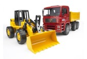 Bruder Man Kiepwagen met bulldozer
