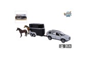 Kids Globe Volvo XC90 met paardentrailer die cast pullback-action  27cm