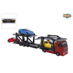 Transporteur de voitures 2-Play avec 3 voitures moulé sous pression/plastique 26 cm