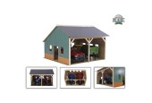 Hangar agricole Kids Globe pour 2 tracteurs 1:16 55x53x38cm (hors tracteurs)