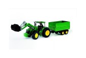 Bruder John Deere 7930 tractor met frontlader en trailer