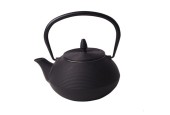 Theepot gietijzer 0.8L met ribbel ( 17x15x10cm )
