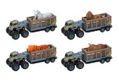 Truck Met Aanhanger En Wild Dier 26x9x9cm