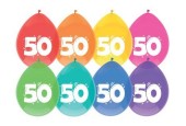 Ballons 50 ans pack de 8 pièces