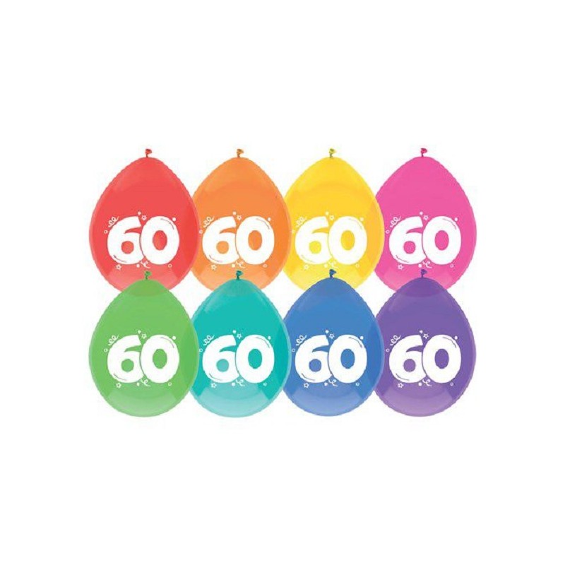 Ballonnen 60 jaar pak a 8 stuks