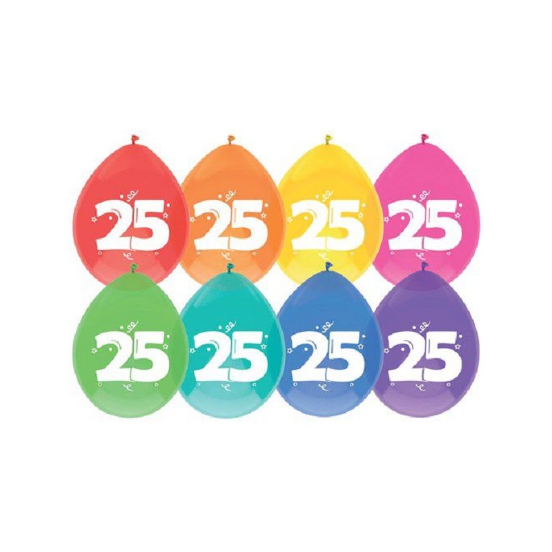Ballonnen 25 jaar pak a 6 stuks