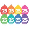 Ballons 25 ans pack de 6 pièces