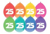 Ballons 25 ans pack de 6 pièces