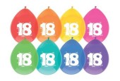 Ballons 18 ans pack de 8 pièces