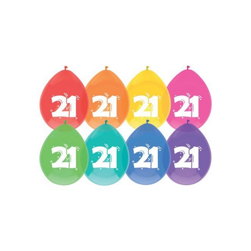 Ballonnen 21 jaar pak a 6 stuks