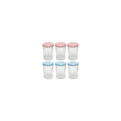 Weck verre / bocal de conservation / pot de confiture avec couvercle à vis à carreaux 440 ml paquet de 6 pièces