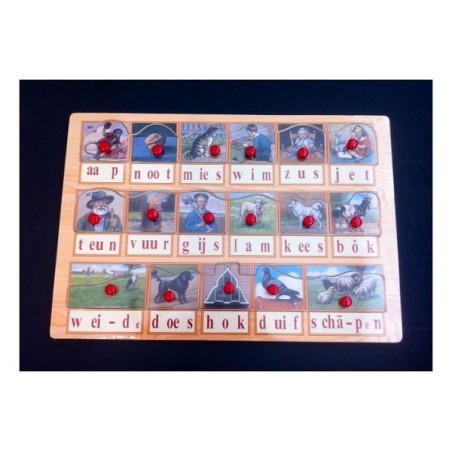 Tableau de lecture bouton puzzle bois singe / noix / mies