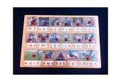 Tableau de lecture bouton puzzle bois singe / noix / mies