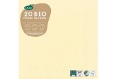 Serviettes Duni 33x33 Earthy Champagne ivoire tissu 3 épaisseurs FSC lot de 20 serviettes