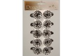 Decoris bougeoirs sapin de Noël avec clip 5x3,5cm argent