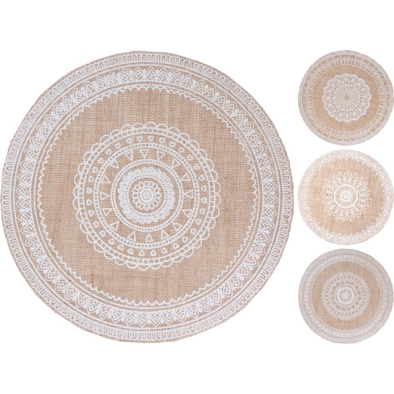 Placemat jute Ø38cm leverbaar in 3 dessins