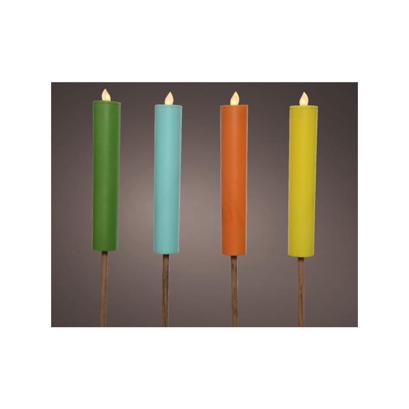 Bougie solaire LED bougie de jardin Ø4-H90cm colorée avec minuterie 6 heures